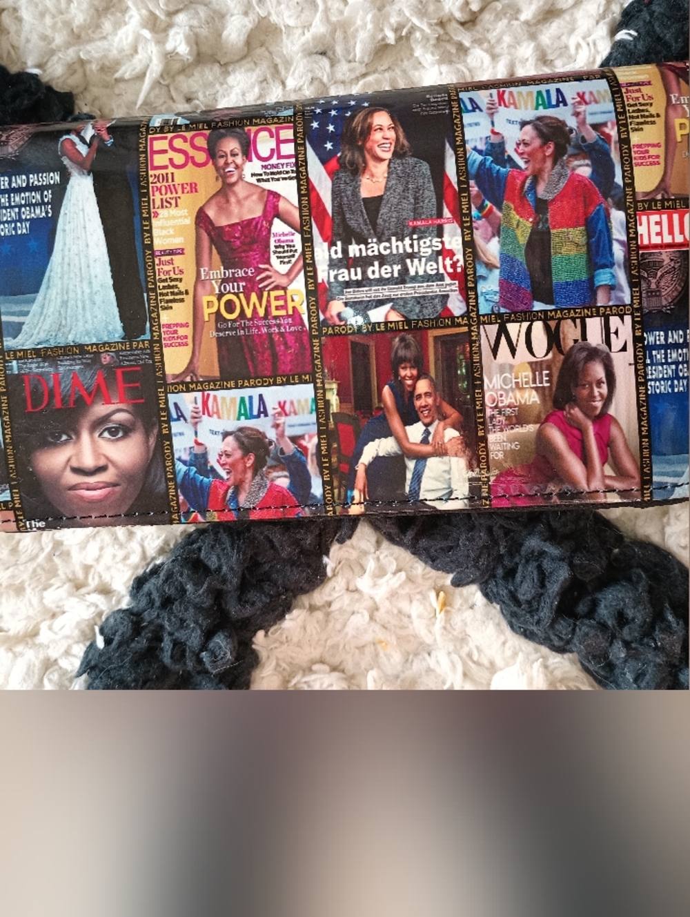 Magazine Cover Print Clutch Wristlet in Multicolor